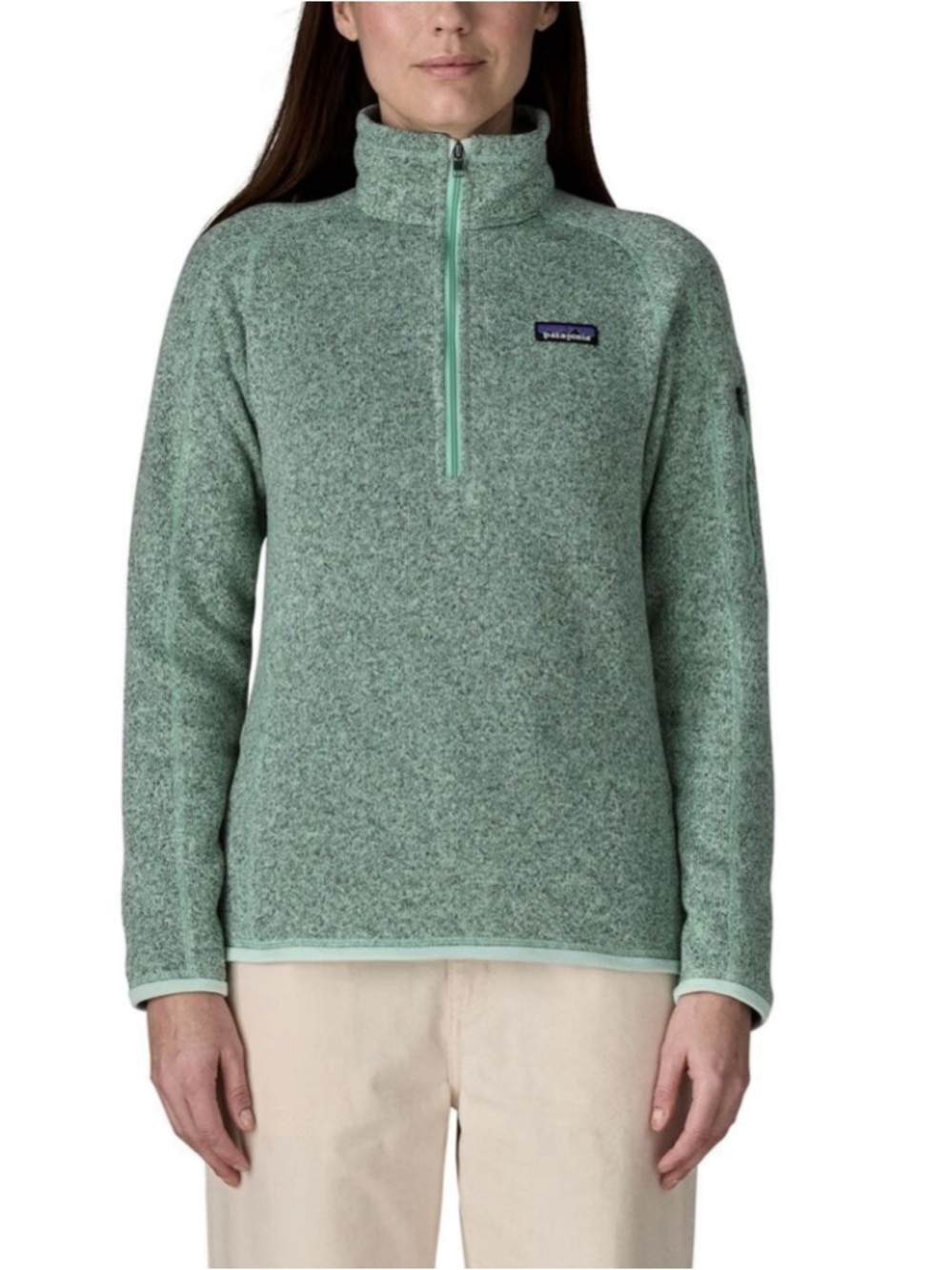 Patagonia Mint Green thin ice Half-Zip pullover Sweatshirt